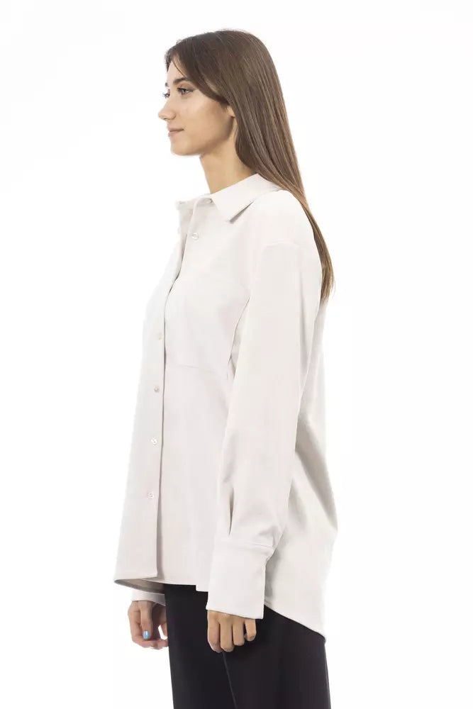 White Polyester Women Shirt - SEHABRANDS