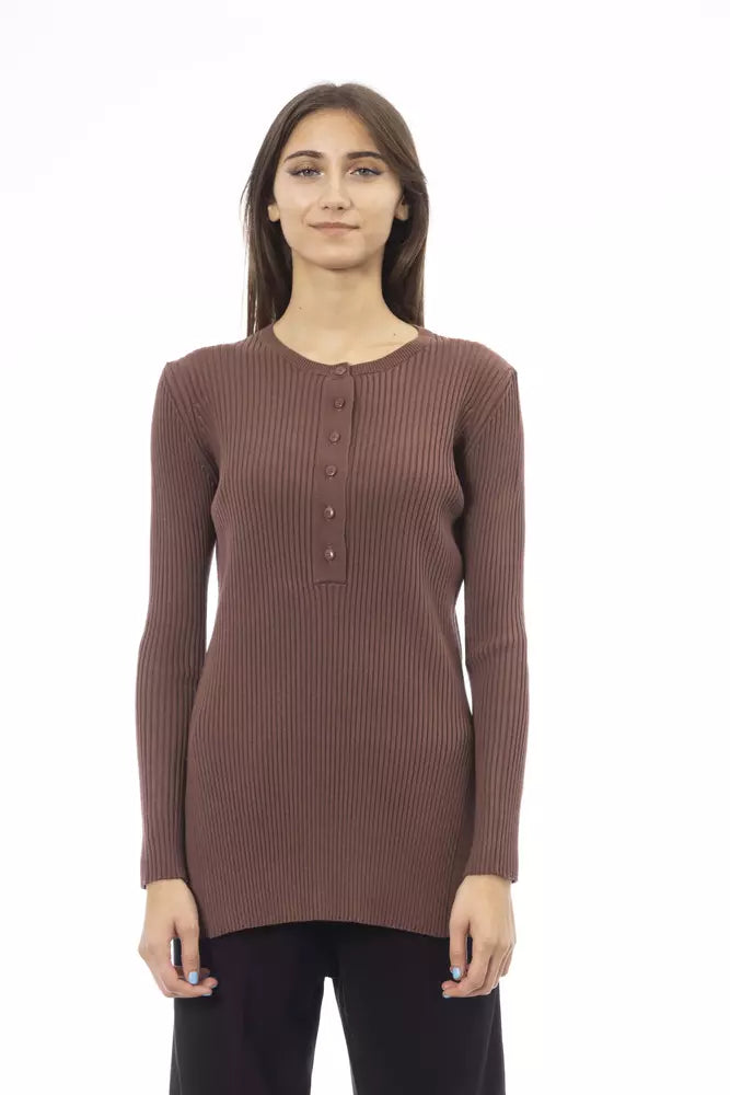 Brown Viscose Women Sweater - SEHABRANDS