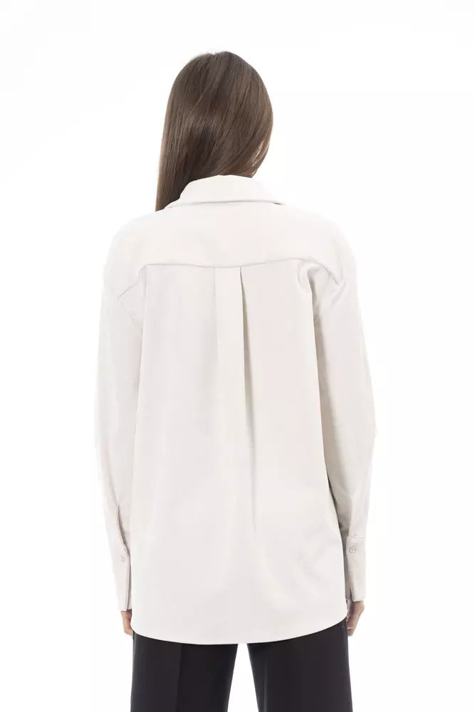 White Polyester Women Shirt - SEHABRANDS