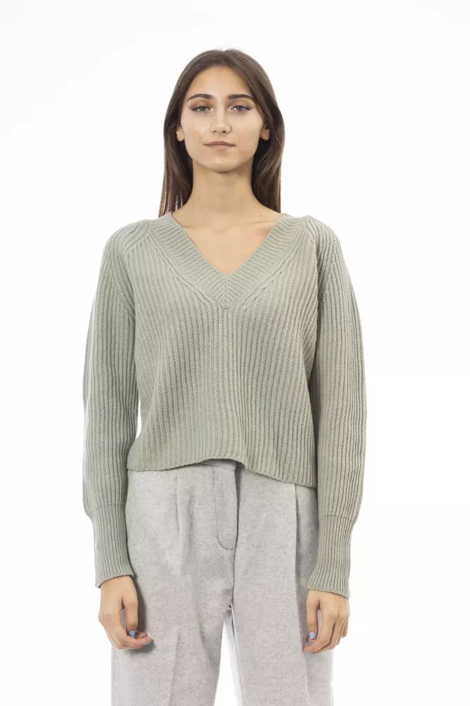 Green Wool Women Sweater - SEHABRANDS