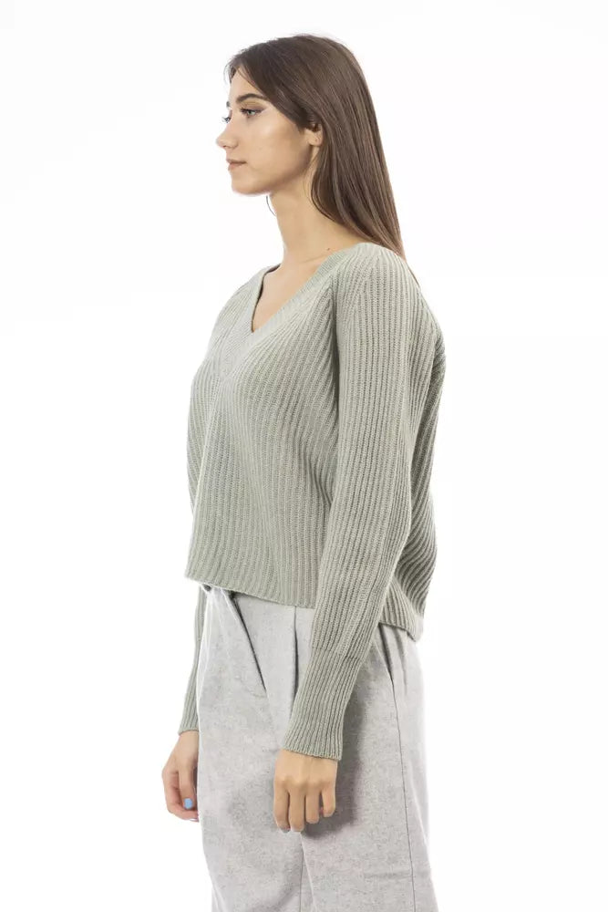 Green Wool Women Sweater - SEHABRANDS