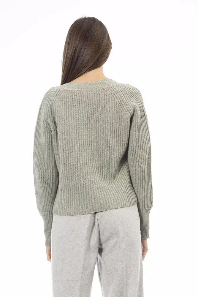 Green Wool Women Sweater - SEHABRANDS