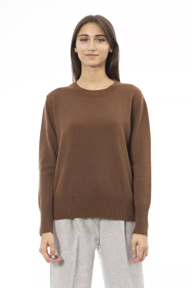 Brown Cashmere Women Sweater - SEHABRANDS