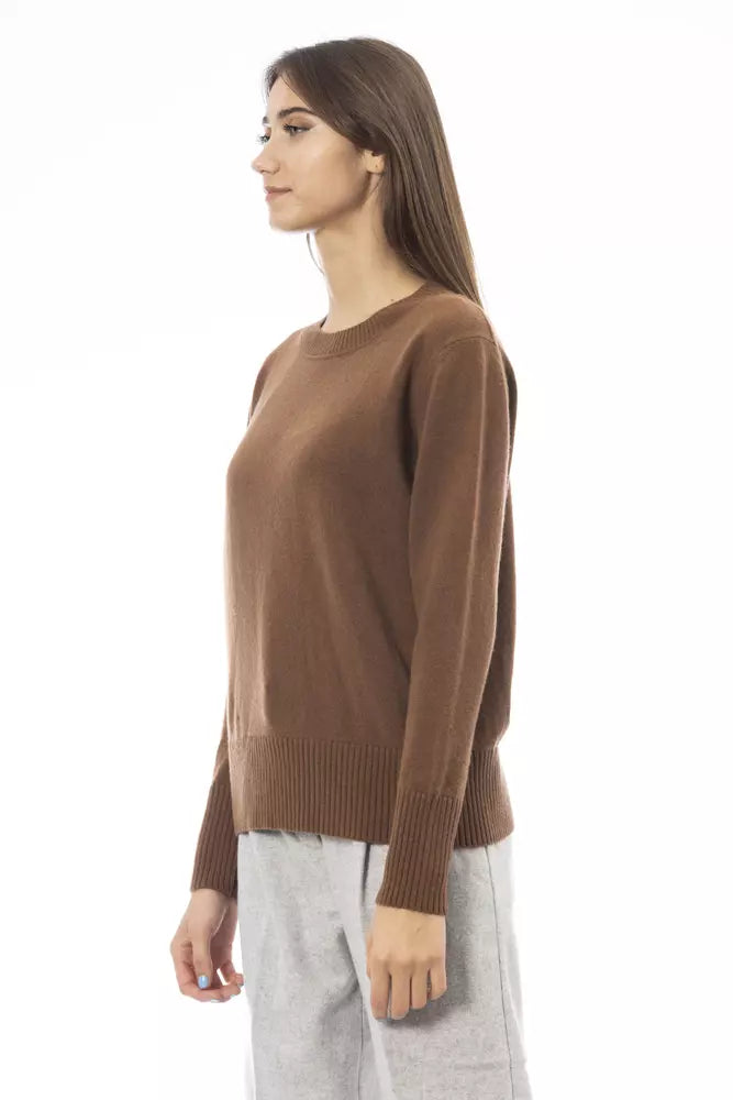 Brown Cashmere Women Sweater - SEHABRANDS