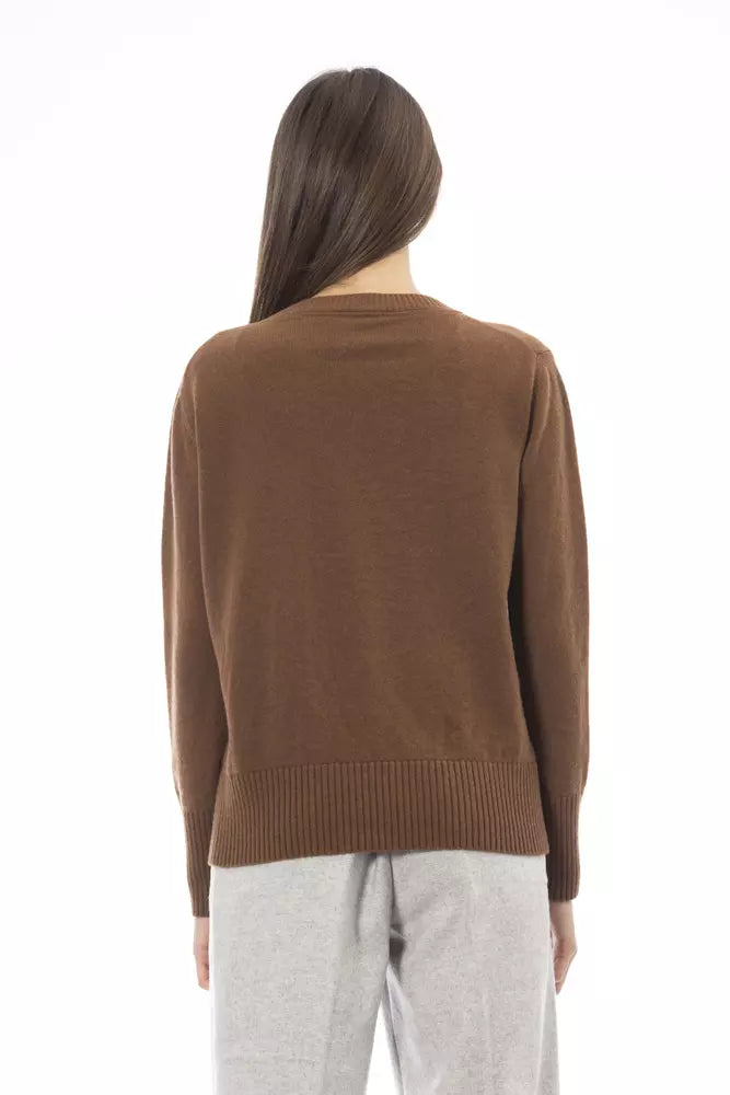 Brown Cashmere Women Sweater - SEHABRANDS