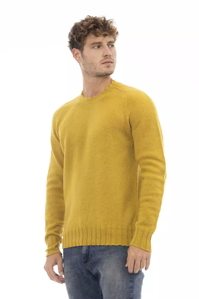 Yellow Wool Men Sweater - SEHABRANDS