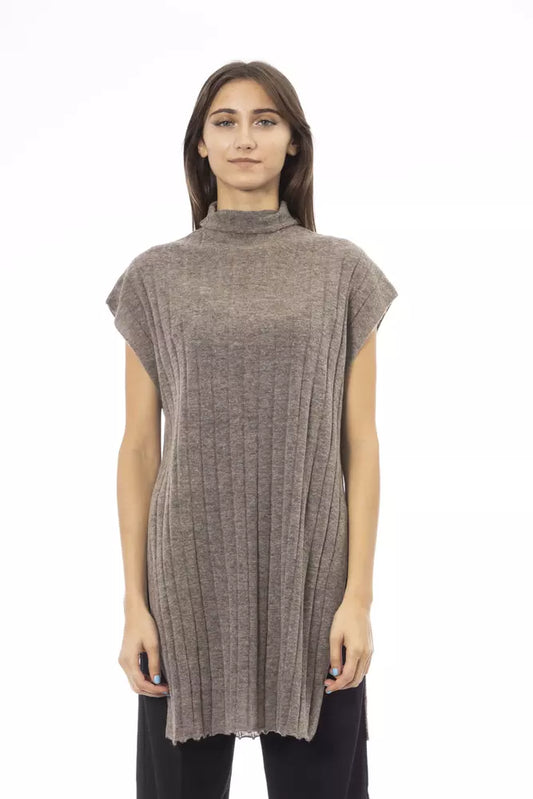 Brown Wool Women Sweater - SEHABRANDS