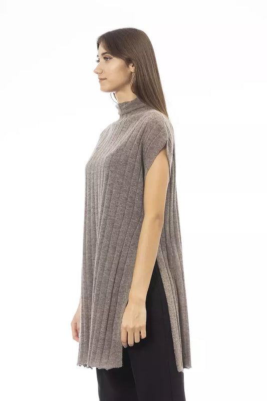 Brown Wool Women Sweater - SEHABRANDS