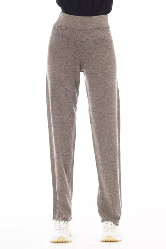 Brown Wool Women Pant - SEHABRANDS