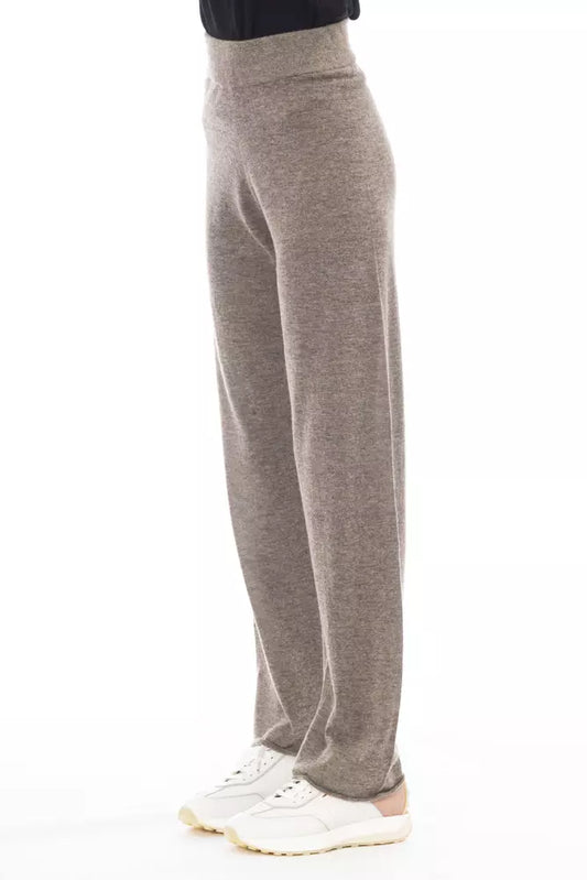 Brown Wool Women Pant - SEHABRANDS