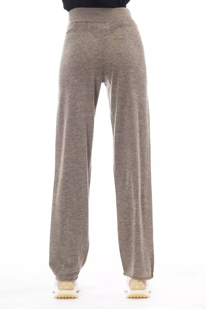 Brown Wool Women Pant - SEHABRANDS