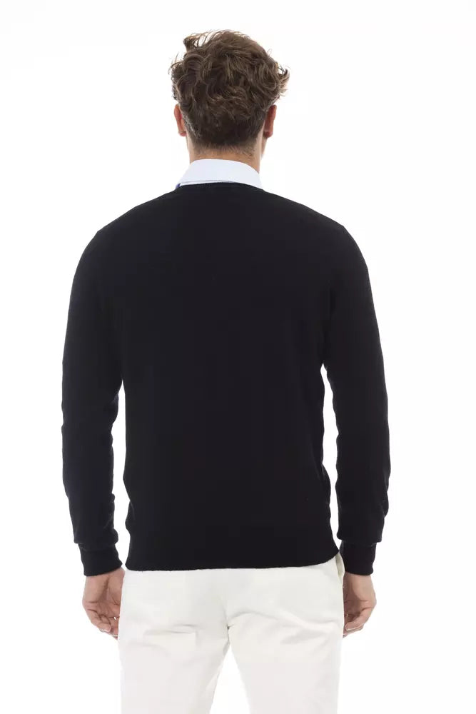 Black Wool Men Sweater - SEHABRANDS