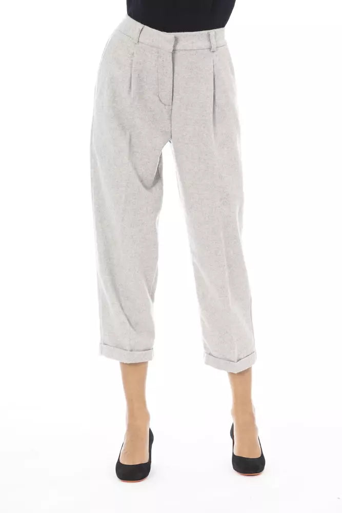 Gray Wool Women Pant - SEHABRANDS