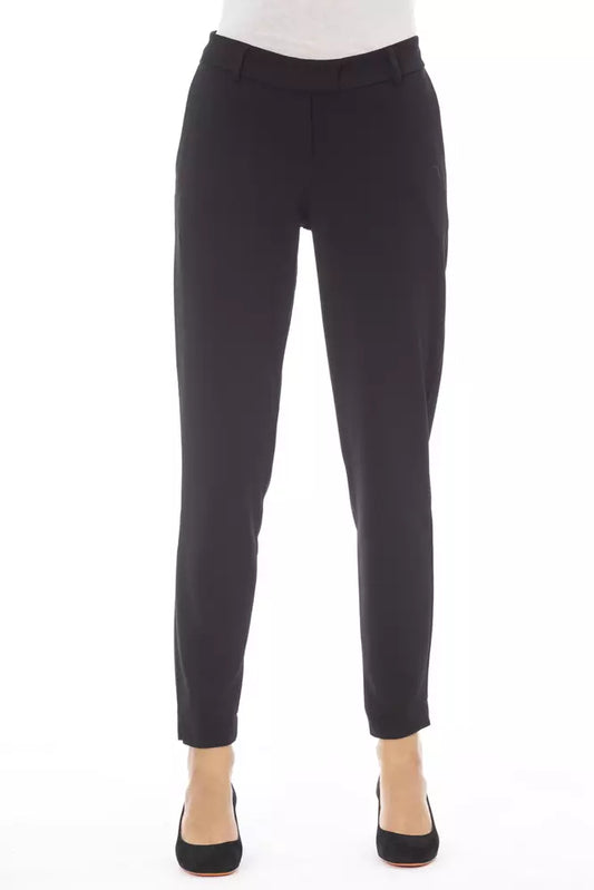 Black Polyester Women Pant - SEHABRANDS