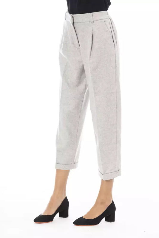 Gray Wool Women Pant - SEHABRANDS