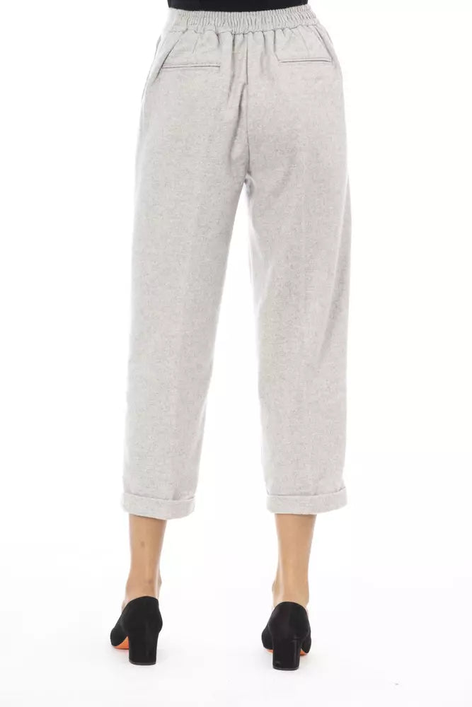 Gray Wool Women Pant - SEHABRANDS