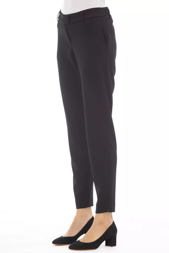 Black Polyester Women Pant - SEHABRANDS