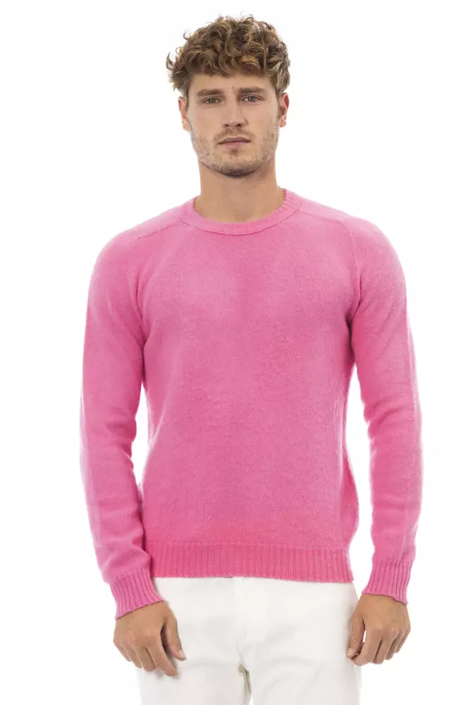 Pink Wool Men Sweater - SEHABRANDS