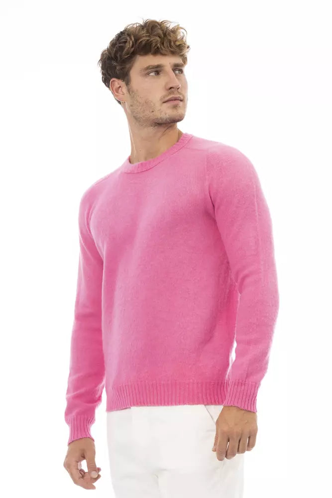 Pink Wool Men Sweater - SEHABRANDS