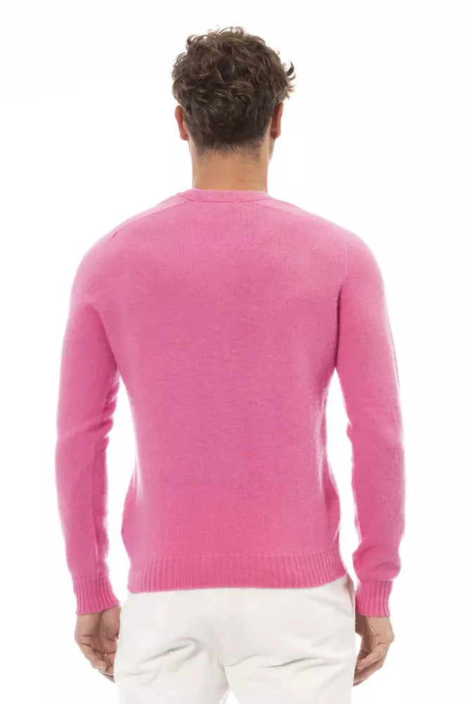 Pink Wool Men Sweater - SEHABRANDS