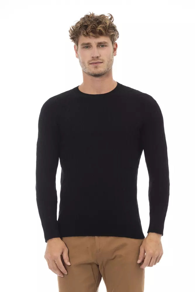 Black Viscose Men Sweater - SEHABRANDS