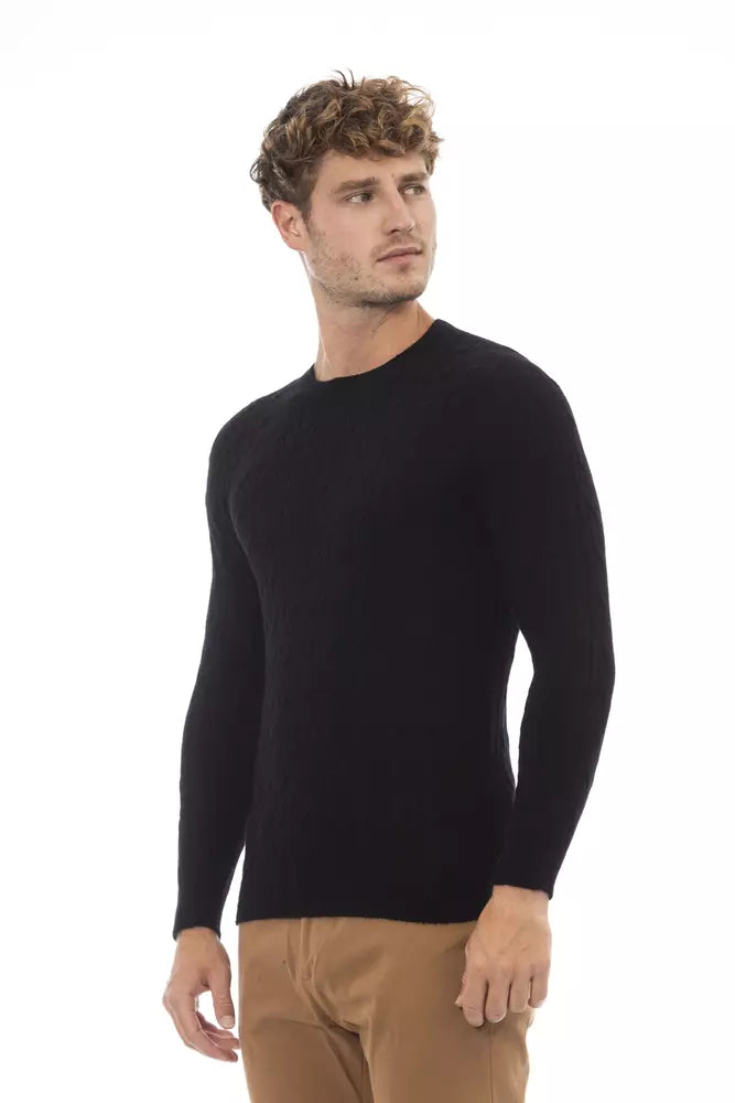 Black Viscose Men Sweater - SEHABRANDS