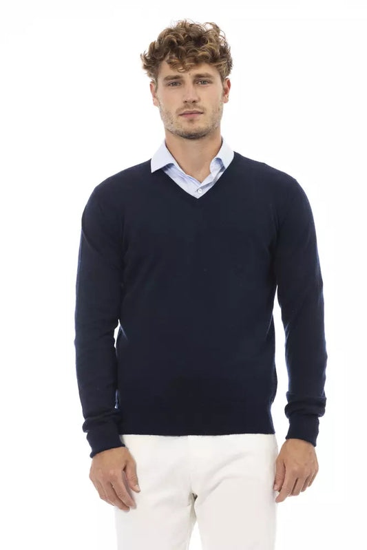 Blue Wool Men Sweater - SEHABRANDS