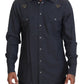 Dolce & Gabbana Elegant Slim-Fit Blue Denim Casual Shirt