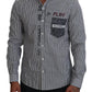 Dolce & Gabbana Slim Fit Striped Casual Shirt with Channel Motive