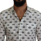 Dolce & Gabbana Slim Fit Crown Print Dress Shirt