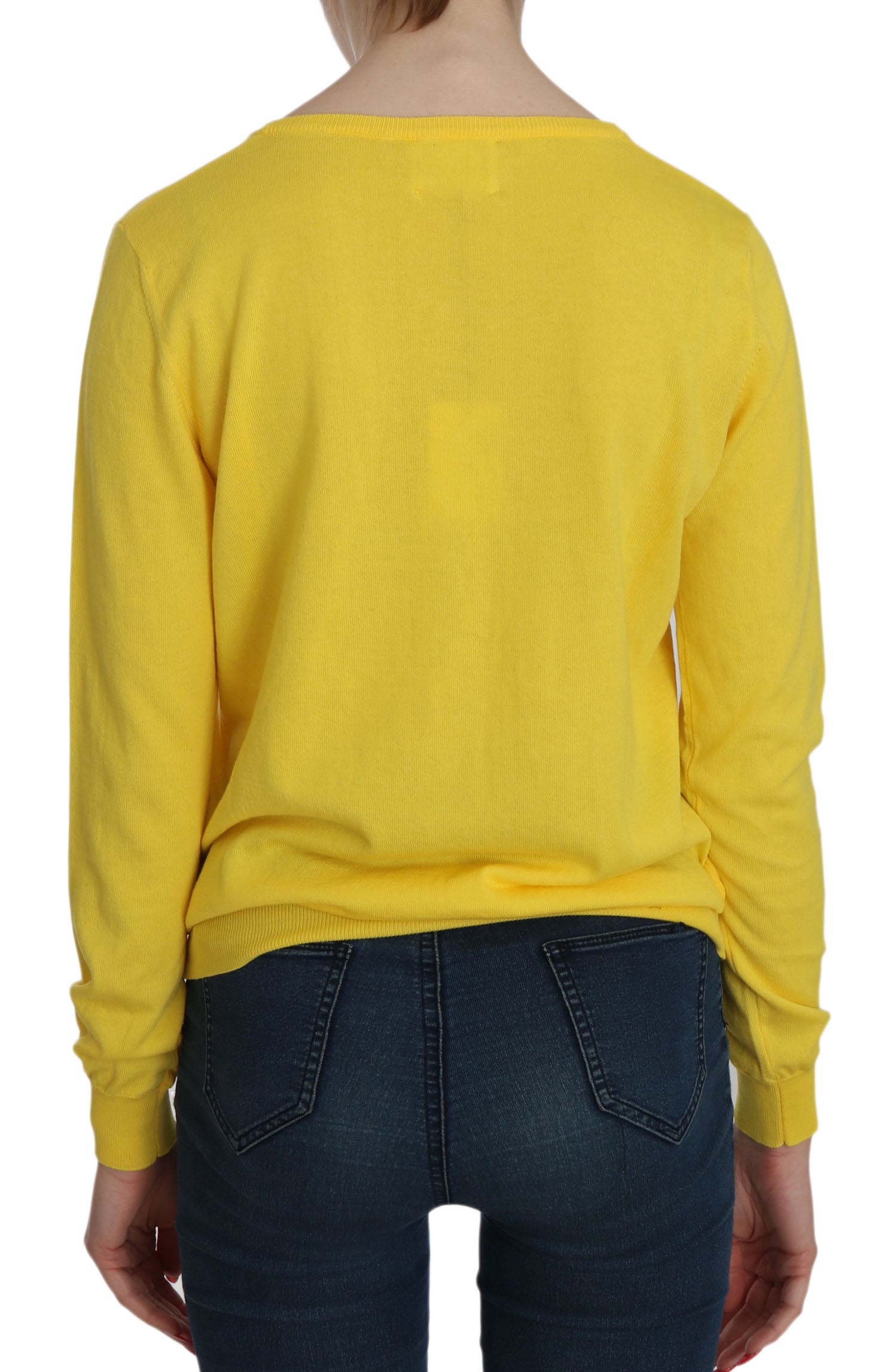 Radiant Yellow Cotton Sweater - SEHABRANDS