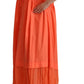 Elegant Coral Maxi Dress with Short Sleeves - SEHABRANDS