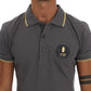 Elegant Grey Cotton Polo Shirt - SEHABRANDS