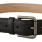 Dolce & Gabbana Elegant Black Leather Belt with Metal Buckle