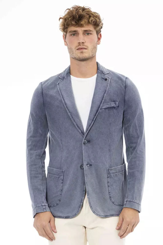 Blue Cotton Mens Blazer - SEHABRANDS