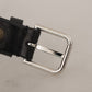 Dolce & Gabbana Elegant Black Leather Belt with Metal Buckle