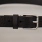 Dolce & Gabbana Elegant Black Leather Belt with Metal Buckle