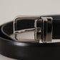 Dolce & Gabbana Elegant Black Leather Belt with Metal Buckle