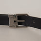 Dolce & Gabbana Elegant Black Leather Belt with Metal Buckle