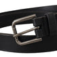 Dolce & Gabbana Elegant Black Leather Belt with Metal Buckle