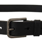 Dolce & Gabbana Elegant Black Leather Belt with Metal Buckle