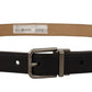 Dolce & Gabbana Sleek Black Leather Belt with Metal Buckle