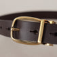 Dolce & Gabbana Elegant Dark Brown Leather Belt