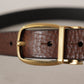 Dolce & Gabbana Elegant Brown Leather Belt with Logo Buckle