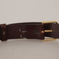 Dolce & Gabbana Elegant Dark Brown Leather Belt