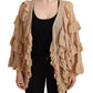 Chic Beige Long Sleeve Open Front Cardigan - SEHABRANDS