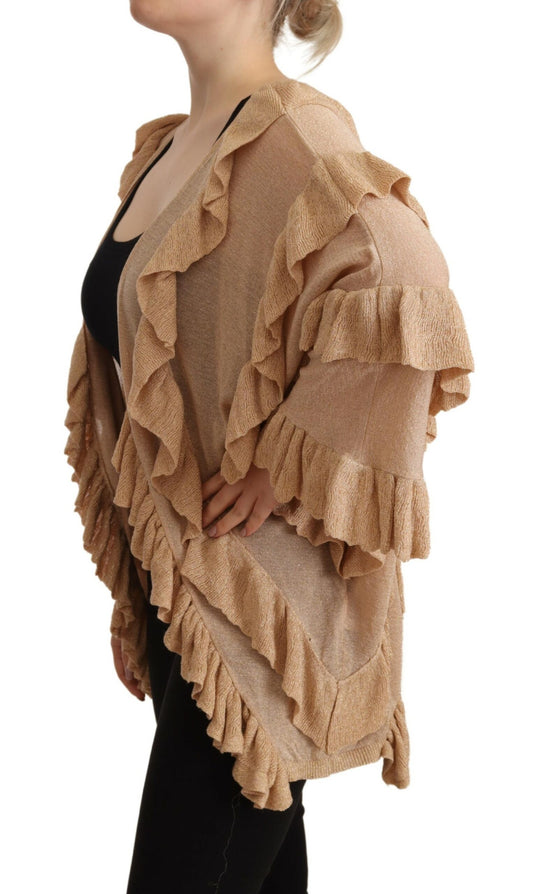 Chic Beige Long Sleeve Open Front Cardigan - SEHABRANDS