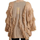 Chic Beige Long Sleeve Open Front Cardigan - SEHABRANDS