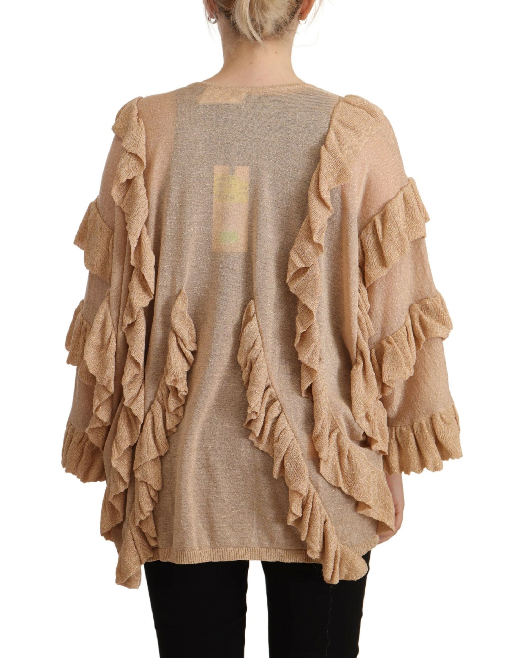 Chic Beige Long Sleeve Open Front Cardigan - SEHABRANDS