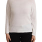 Elegant White Cotton Pullover Sweater - SEHABRANDS